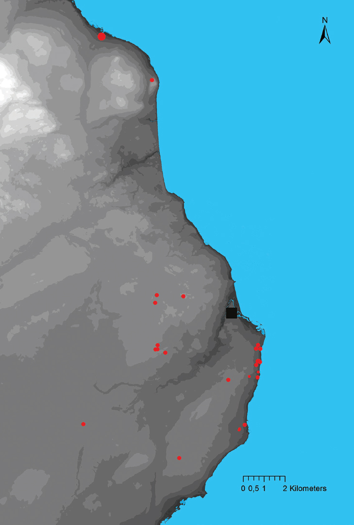 Figure 12 Map of the study area with rock art panels indicated by red dots - photo 3