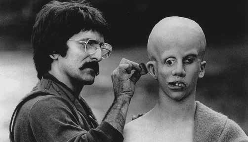 Tom Savini touches-up Ari Lehmans makeup for the filming of the climactic lake - photo 2