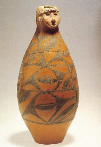 A relic of 5600 years history the colored pottery bottle with a head shape - photo 6