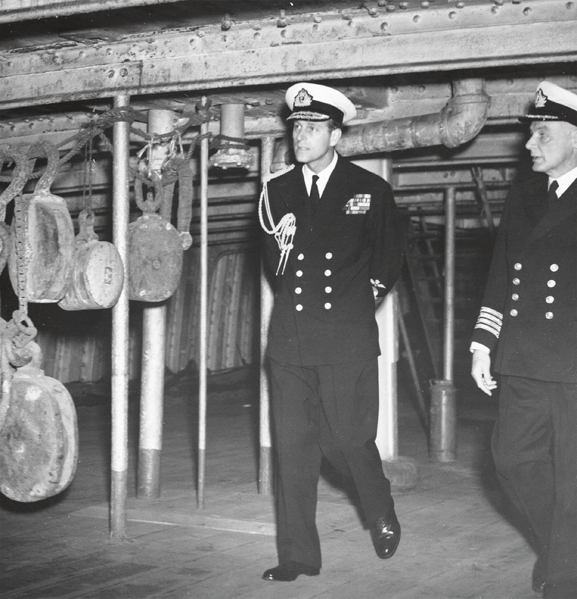 HRH The Duke of Edinburgh and Commander Steele Captain-Superintendent of HMS - photo 5