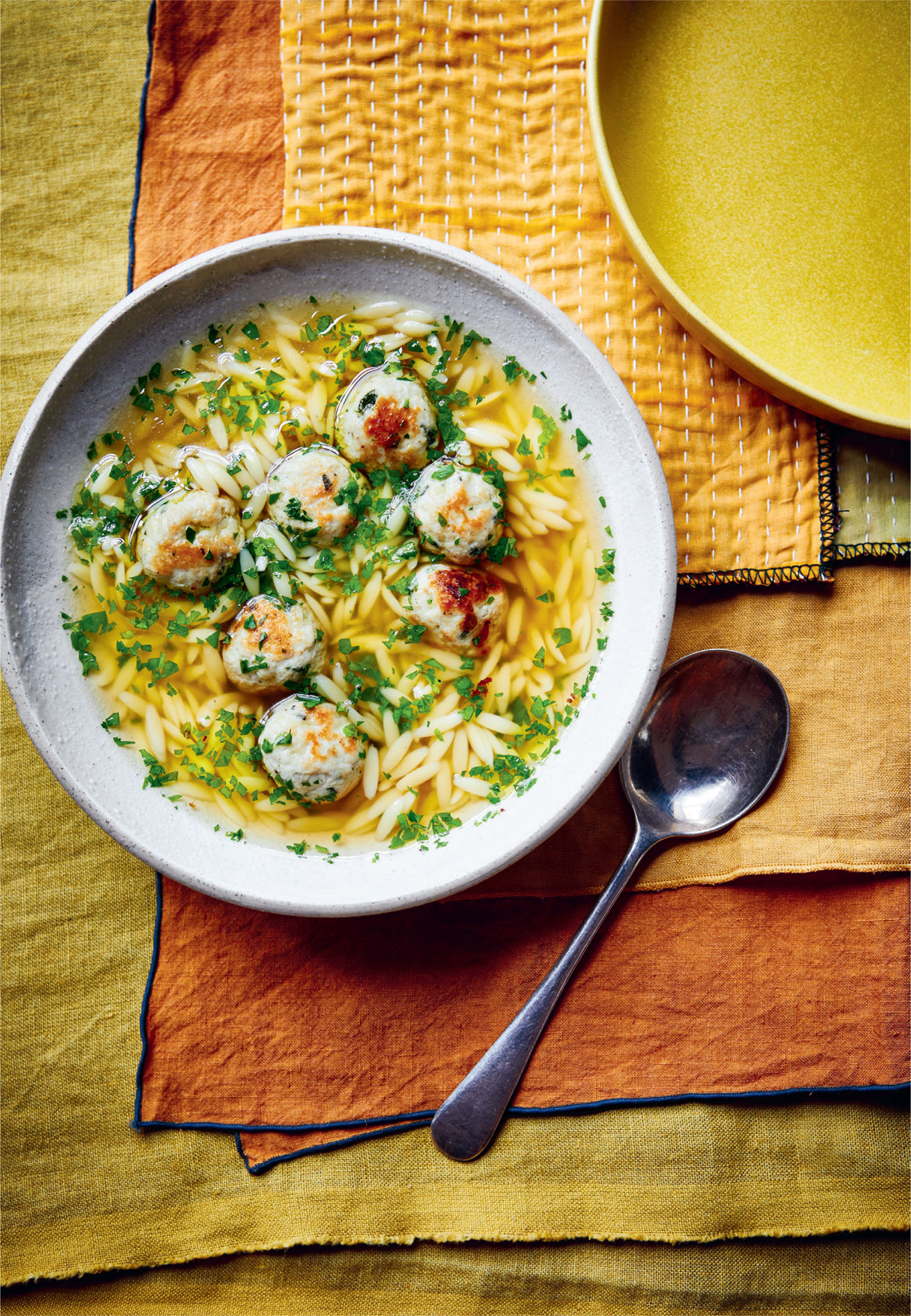 Simple chicken meatball soup with orzo Wild garlic broth Serves 46 The - photo 6