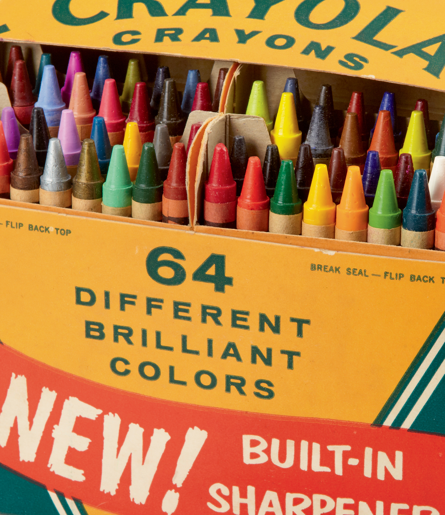 Early box of 64 Crayola crayons with built-in sharpener c 1958 DO - photo 6