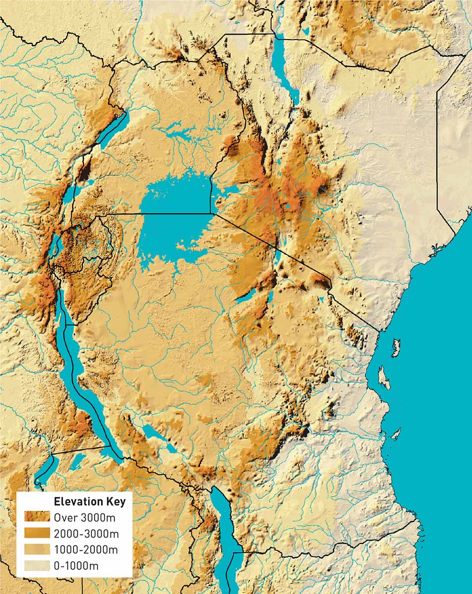 Topographic map of east Africa modified from US geological survey data HOW - photo 6