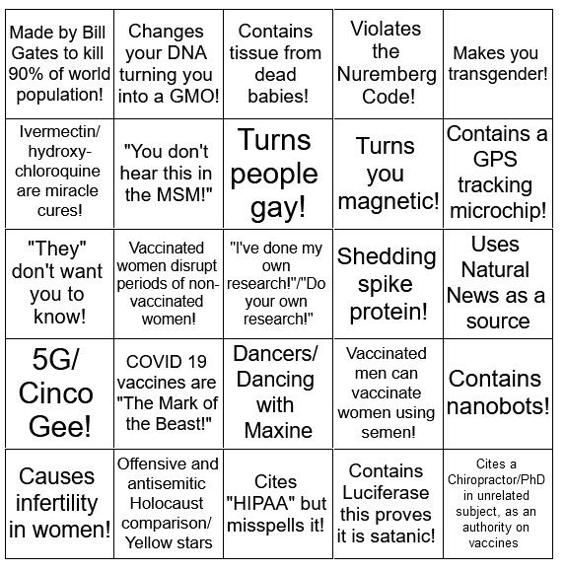 The updated version of the bingo card Maintaining Sceptical Thinking - photo 1