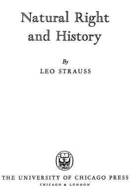 Leo Strauss - Natural Right and History