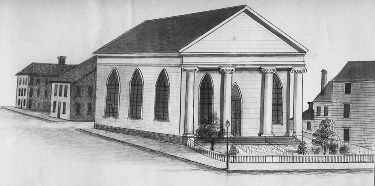 Nantucket Atheneum where Douglass first spoke Original illustration on paper - photo 3