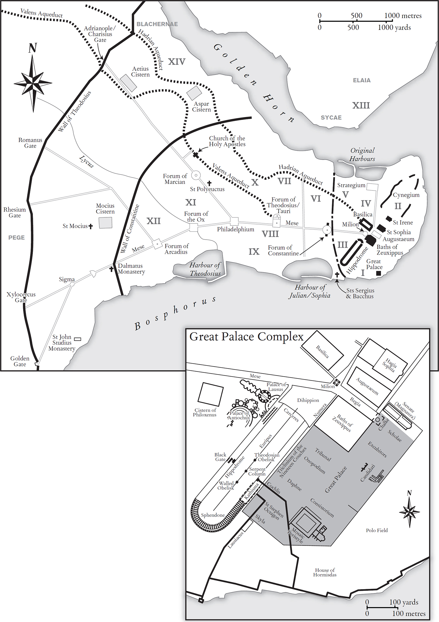 Map 10 The city of Constantinople with detail of the Great Palace complex - photo 14