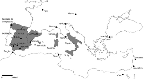 Map 2 The Mediterranean world showing the territories of Castile and Aragn in - photo 4