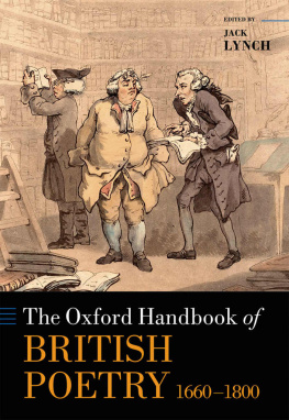 Jack Lynch - The Oxford Handbook of British Poetry, 1660-1800 (Oxford Handbooks)