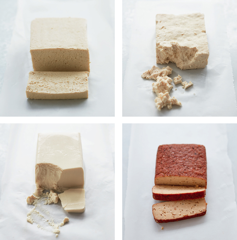 Clockwise from the top left Firm tofu Soft tofu Smoked tofu Silken tofu - photo 5