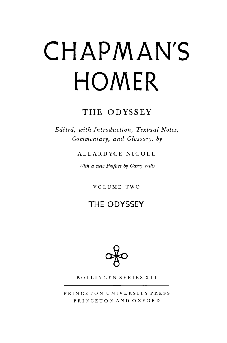 Chapmans Homer The Odyssey Bollingen Series - photo 4