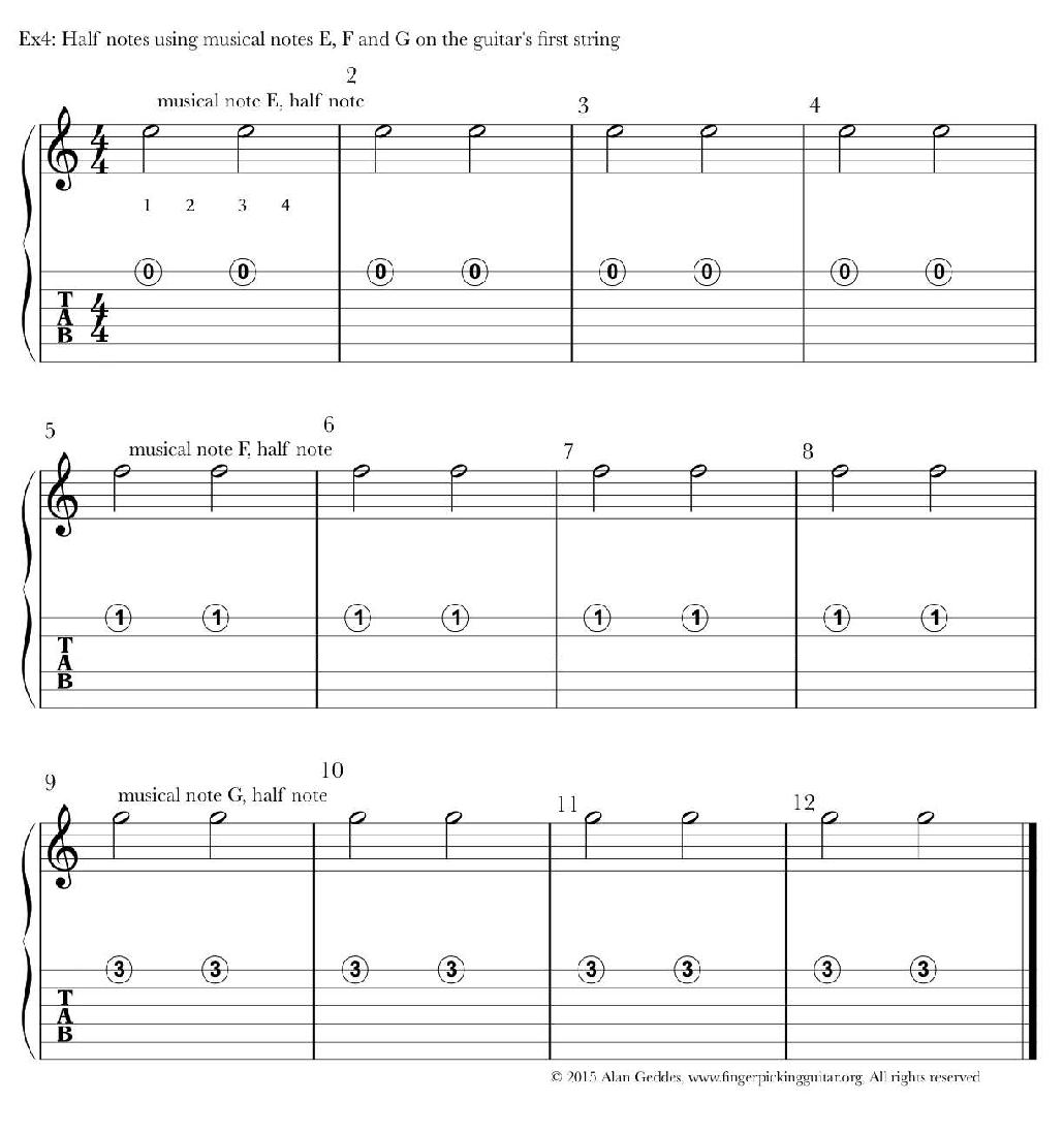 Chapter 3 Exercise 5 Half notes using musical notes E F and G on the - photo 13