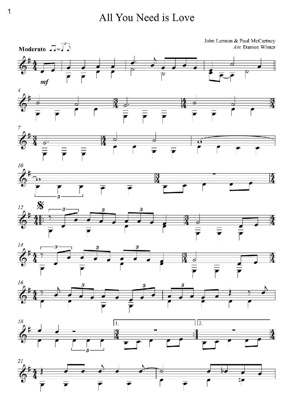 Love Songs Volume 1 6 Easy to Intermediate Fingerstyle Arrangements in TAB Notation - photo 3