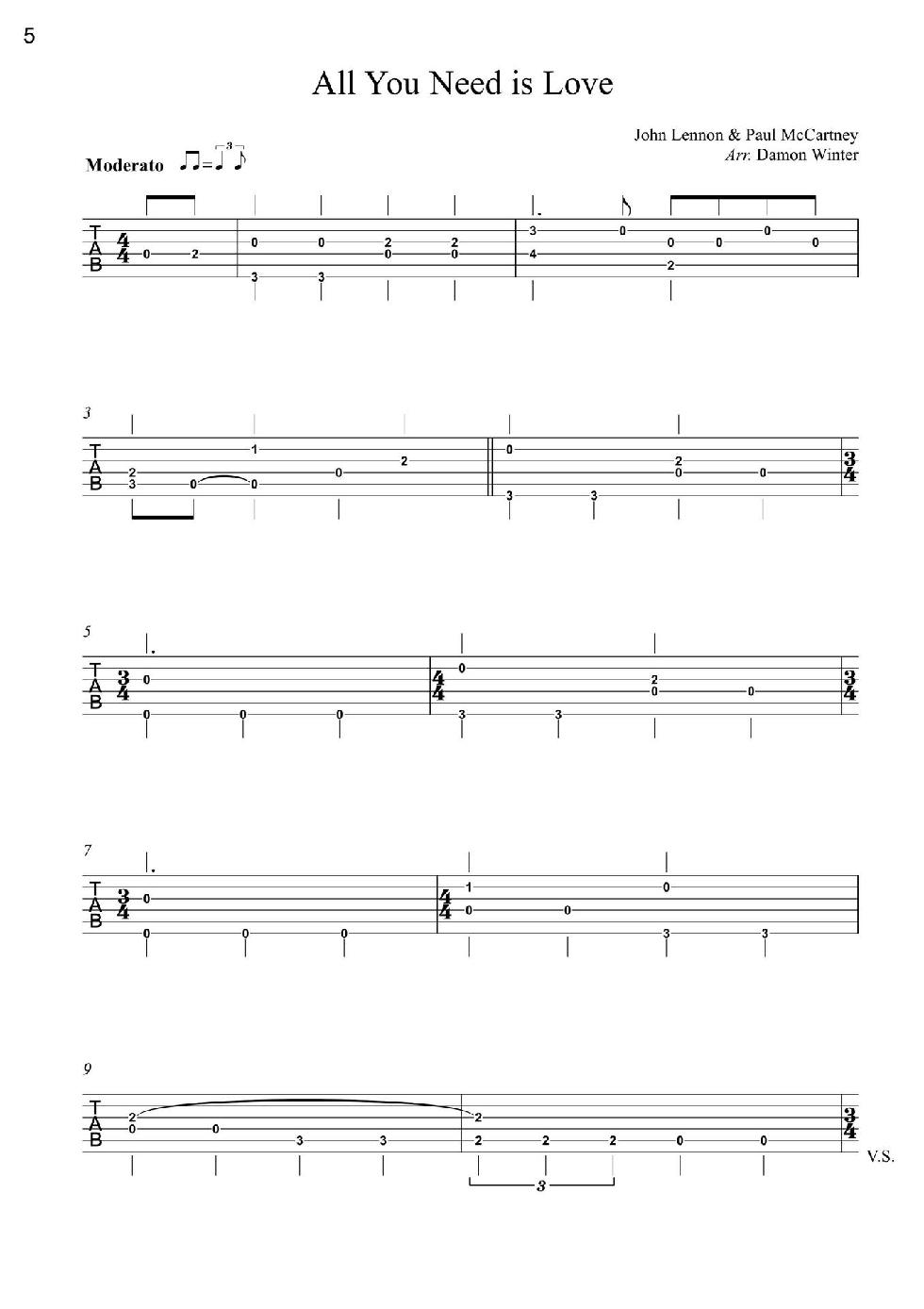 Love Songs Volume 1 6 Easy to Intermediate Fingerstyle Arrangements in TAB Notation - photo 7