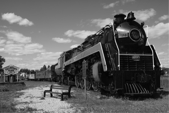 A steam engine known as Bullet Nosed Betty leads a display train at the - photo 7