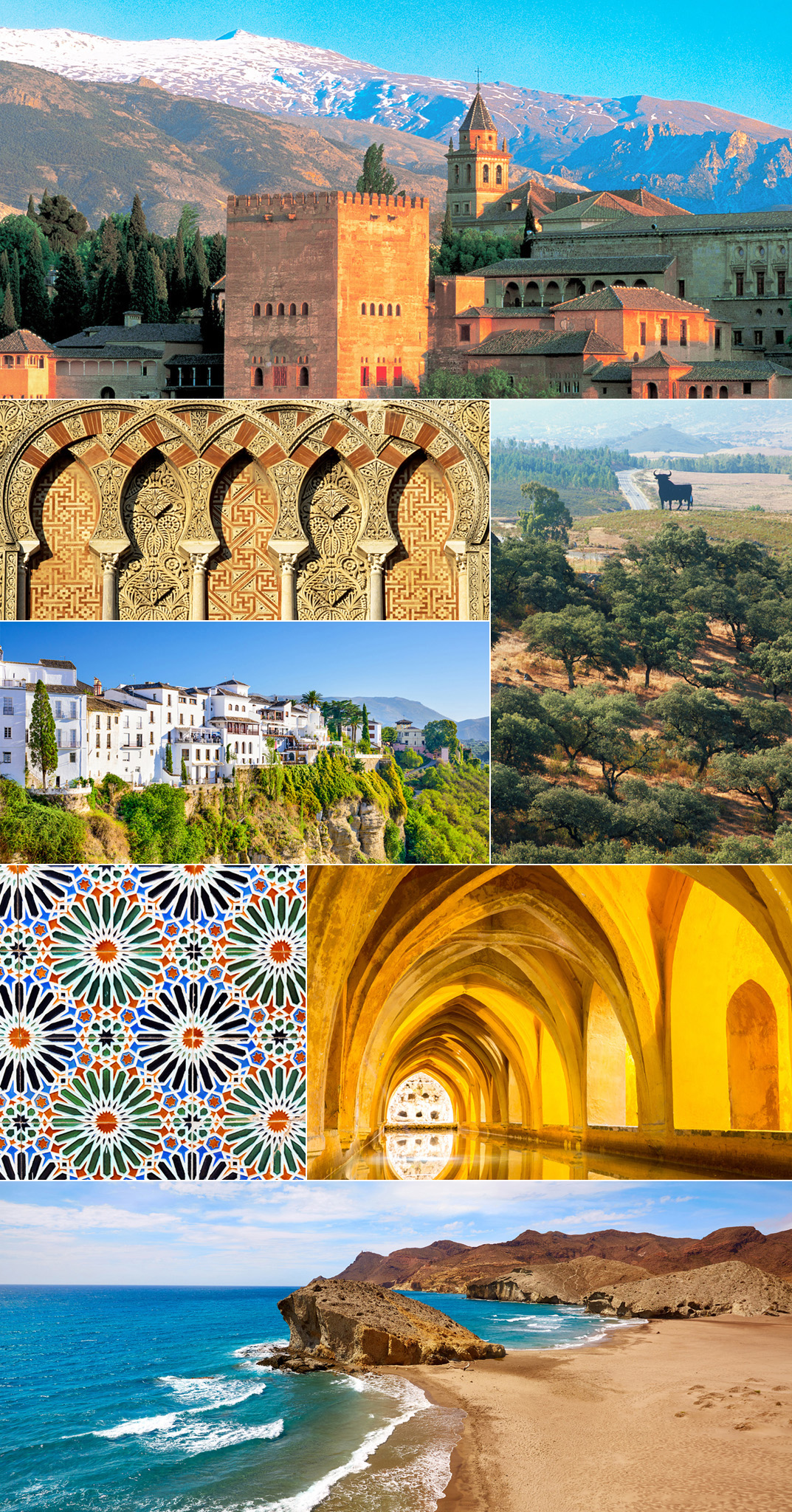 Clockwise from top The Alhambra Granada Sierra de Aracena Alczar Seville - photo 2