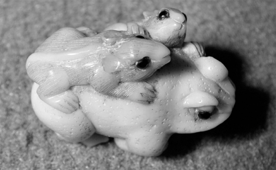 Fig 11 Frog and mouse figure carved in tangua nut to mimic ivory A - photo 2