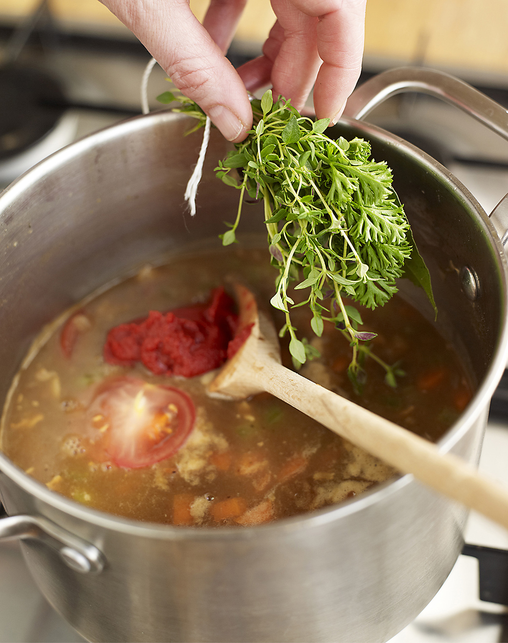 Make your own fresh bouquet garni by tying together a bundle of herbs with - photo 5