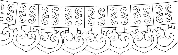 Metal belt Old Silla 5th-6th century Six embroidered Buddhist symbols - photo 5