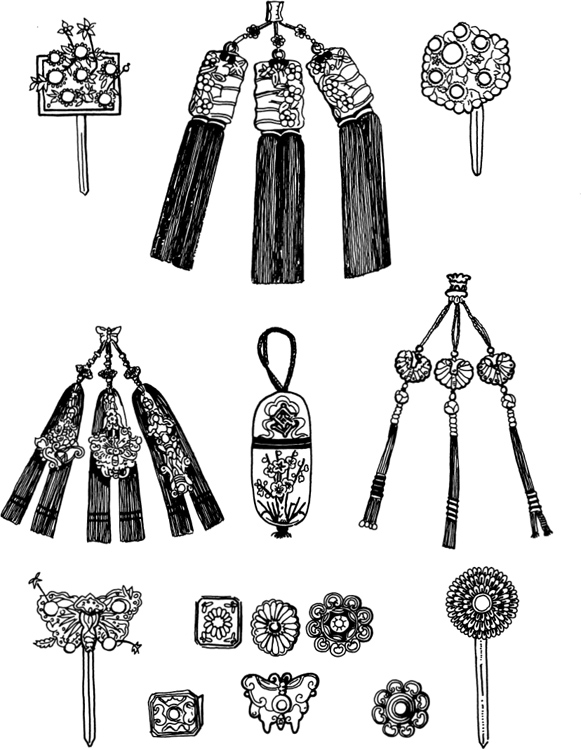 Royal robe adornments Old Silla 6th-7th century Ornamental tiles Old - photo 9