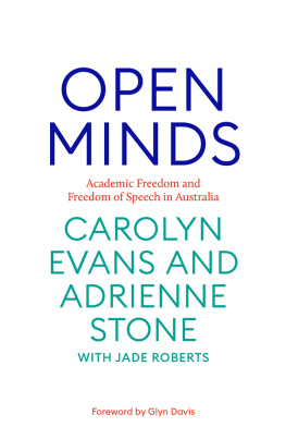 Carolyn Evans Open Minds: Academic freedom and freedom of speech of Australia