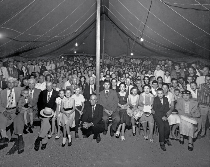 Church of Christ tent revival circa 1955 Oliver Murray preacher seated to - photo 3