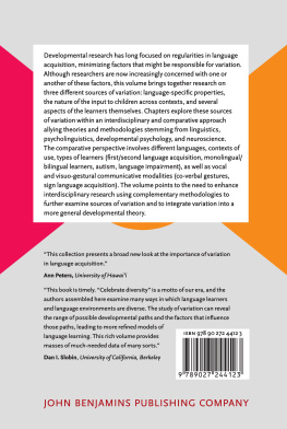 Maya Hickmann (editor) - Sources of Variation in First Language Acquisition