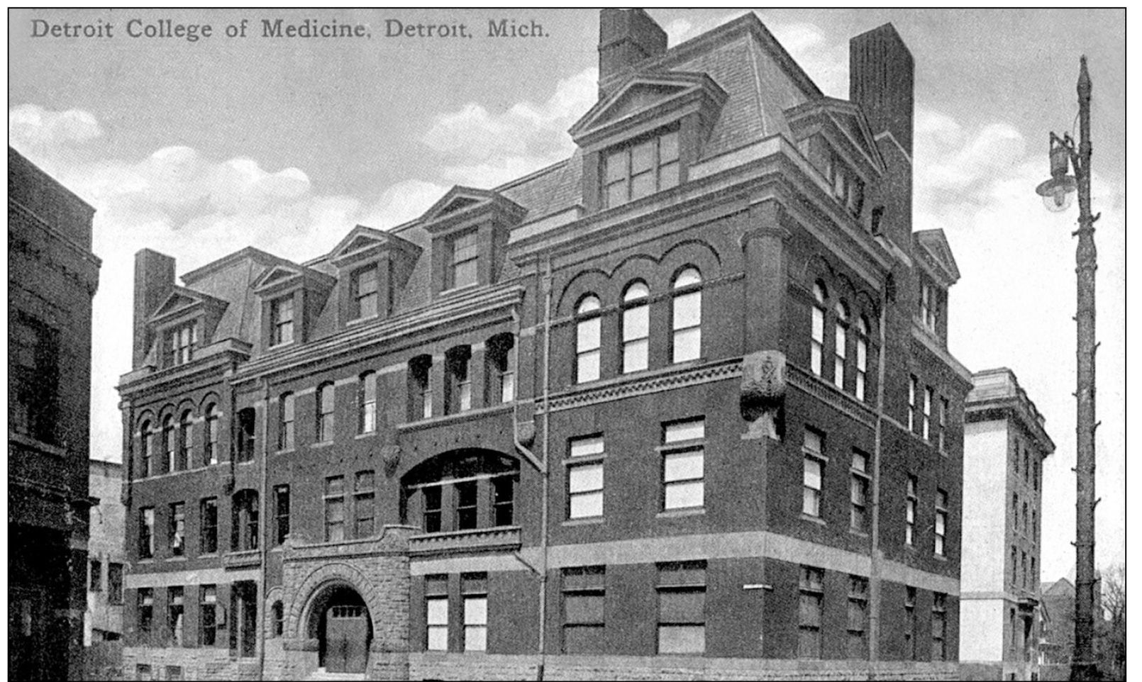 DETROIT COLLEGE OF MEDICINE c 1890 This color postcard shows the new - photo 6