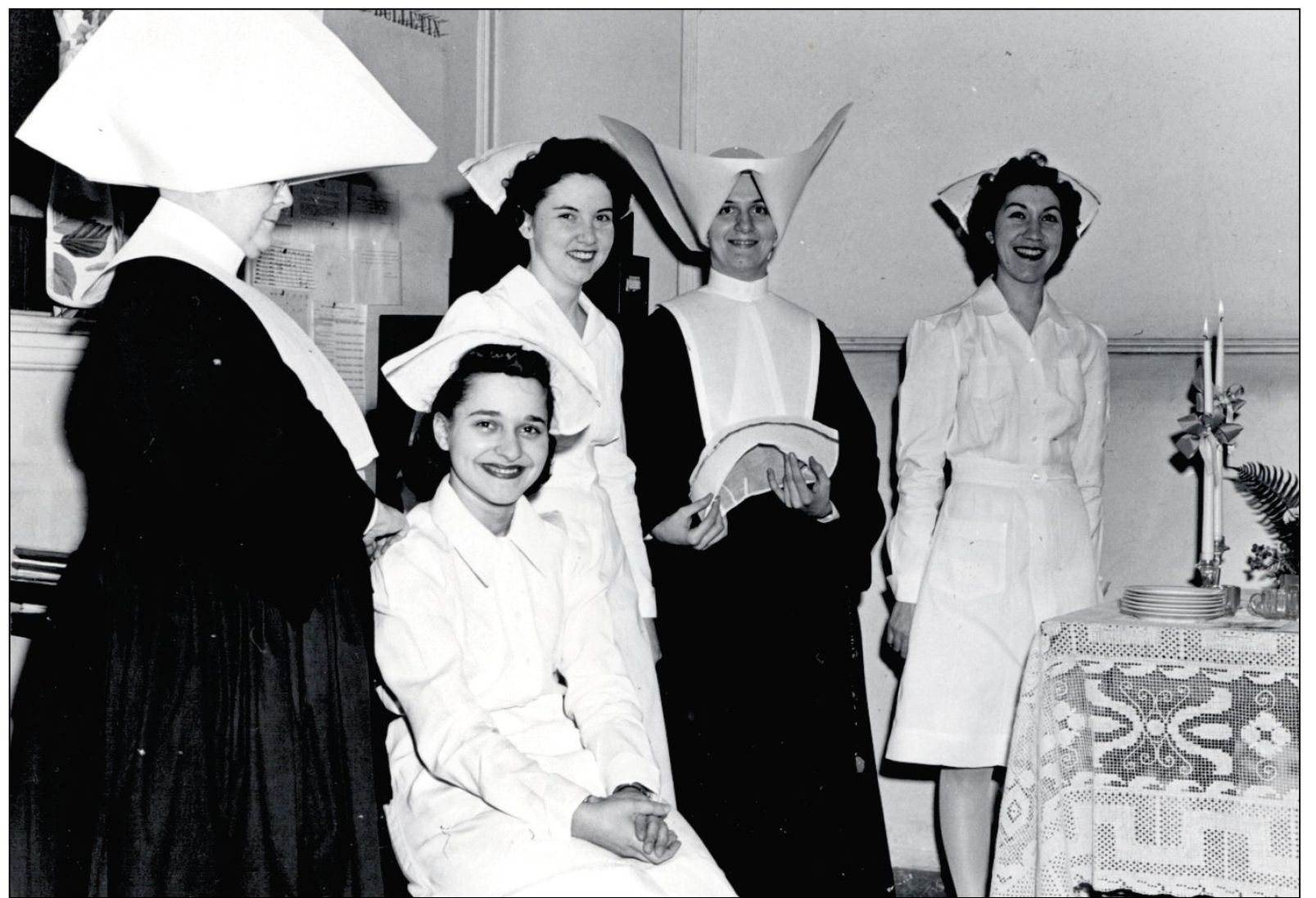 GRADUATION PARTY ST MARYS HOSPITAL c 1947 Three smiling graduates of the - photo 12