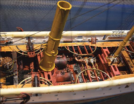 Internal details on all three deck levels of HMS Gannet 1878 model at a scale - photo 4