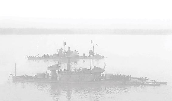 Austro-Hungarian Monitors Szamos foreground and Leitha background as they - photo 1