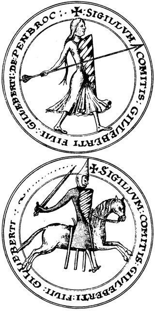 The official seal of Gilbert Fitz-Richard shows him mounted and riding to war - photo 4