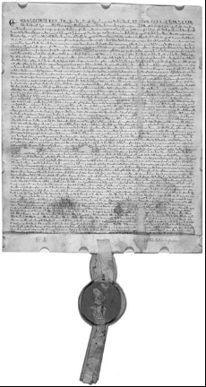 A copy of the Magna Carta bearing the seal of King John attached to a ribbon - photo 3