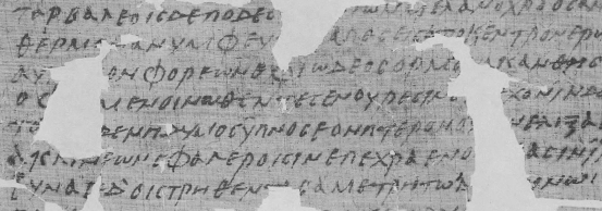 Detail of a papyrus codex showing Book 15 of The Dionysiaca PBerol inv - photo 8