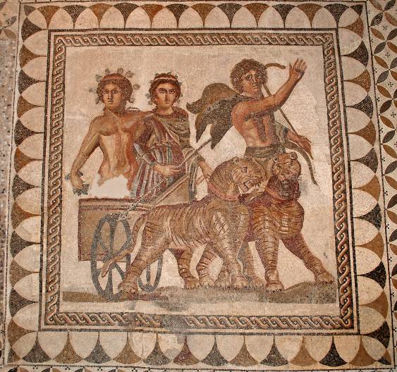 Bacchus in his panther-drawn chariot as depicted in a third century mosaic - photo 9