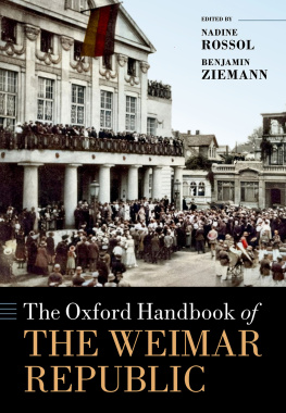 Nadine Rossol - The Oxford Handbook of the Weimar Republic
