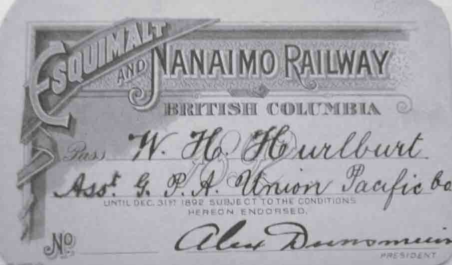 Ticket for the EN signed by Alex Dunsmuir 1892 Image from authors - photo 4