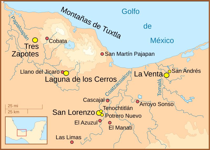 Map of the Olmec heartland Olmec Stele with Numbers Veracruz 600-100 BC - photo 2