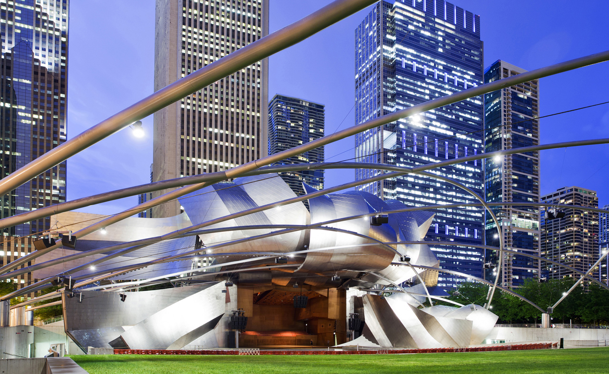 The modern Jay Pritzker Pavilion in Millennium Park Top 10 Chicago Highlights - photo 8