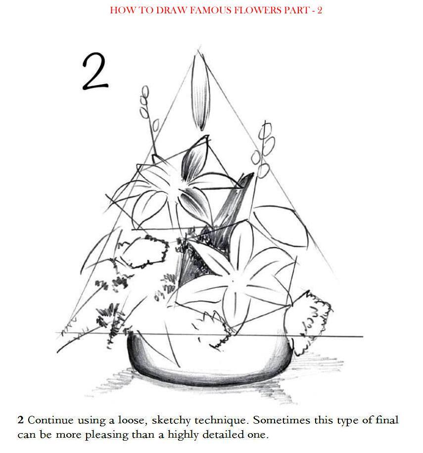 How to Draw Famous Flowers Part 2 Step by Step - photo 4