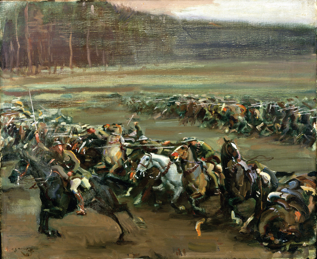 The Charge of Flowerdews Squadron Sir Alfred Munnings Canadian War Museum - photo 1