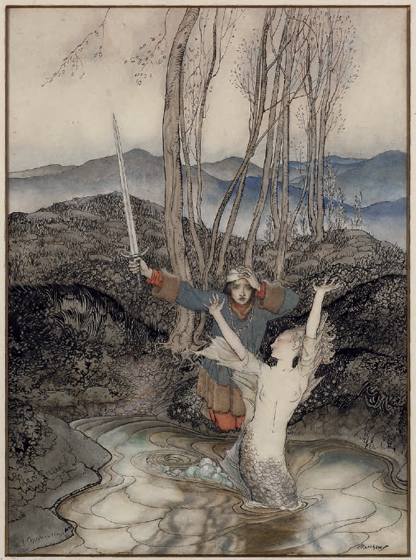 1 Arthur Rackham Clerk Colvill and the Mermaid illustration from Some British - photo 3