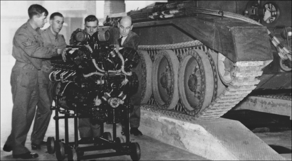 Engine fitters examine a Meteor engine at a training facility in Britain in - photo 3