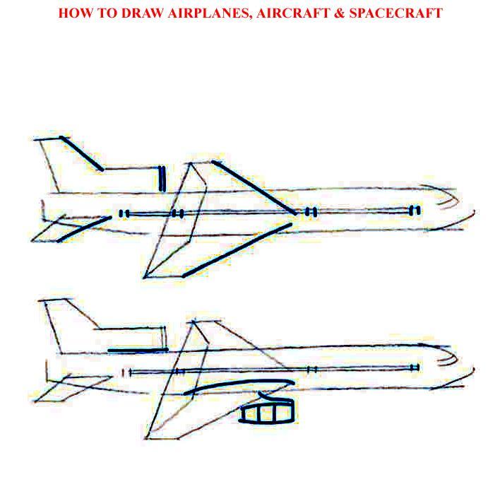 How to Draw Airolanes Aircraft Spacecraft - photo 3