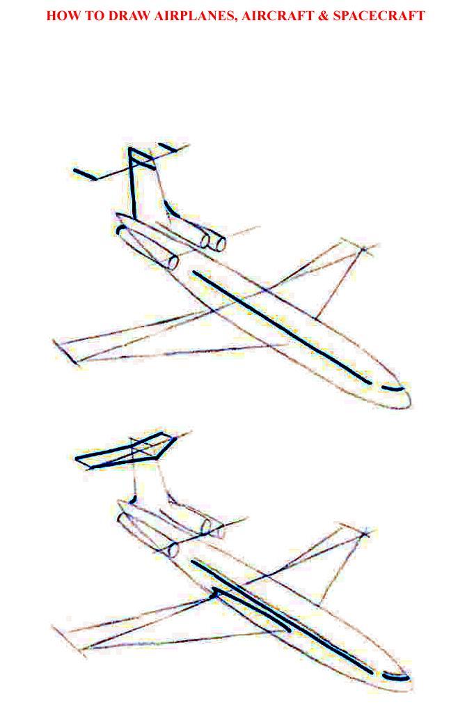 How to Draw Airolanes Aircraft Spacecraft - photo 9