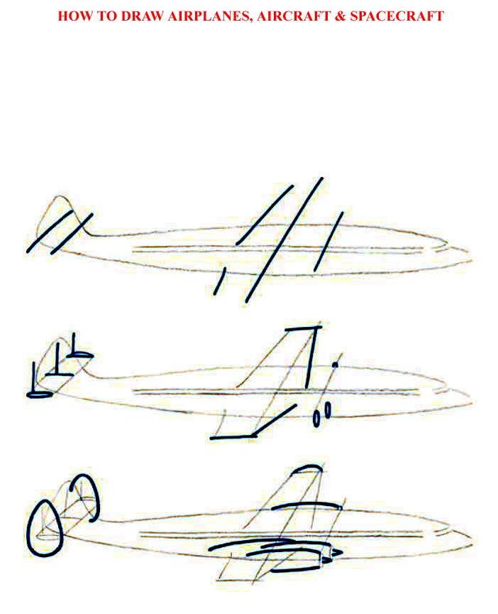 How to Draw Airolanes Aircraft Spacecraft - photo 15