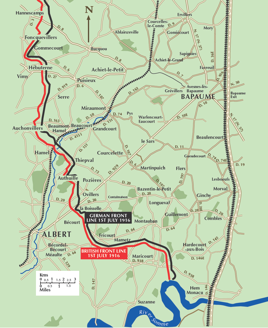 THE SOMME BATTLEFIELD A map showing the Somme battlefield with the British - photo 6