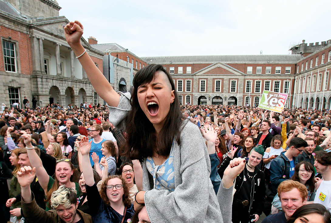 Exhuberant abortion rights supporters at a rally in Dublin when a nationwide - photo 11