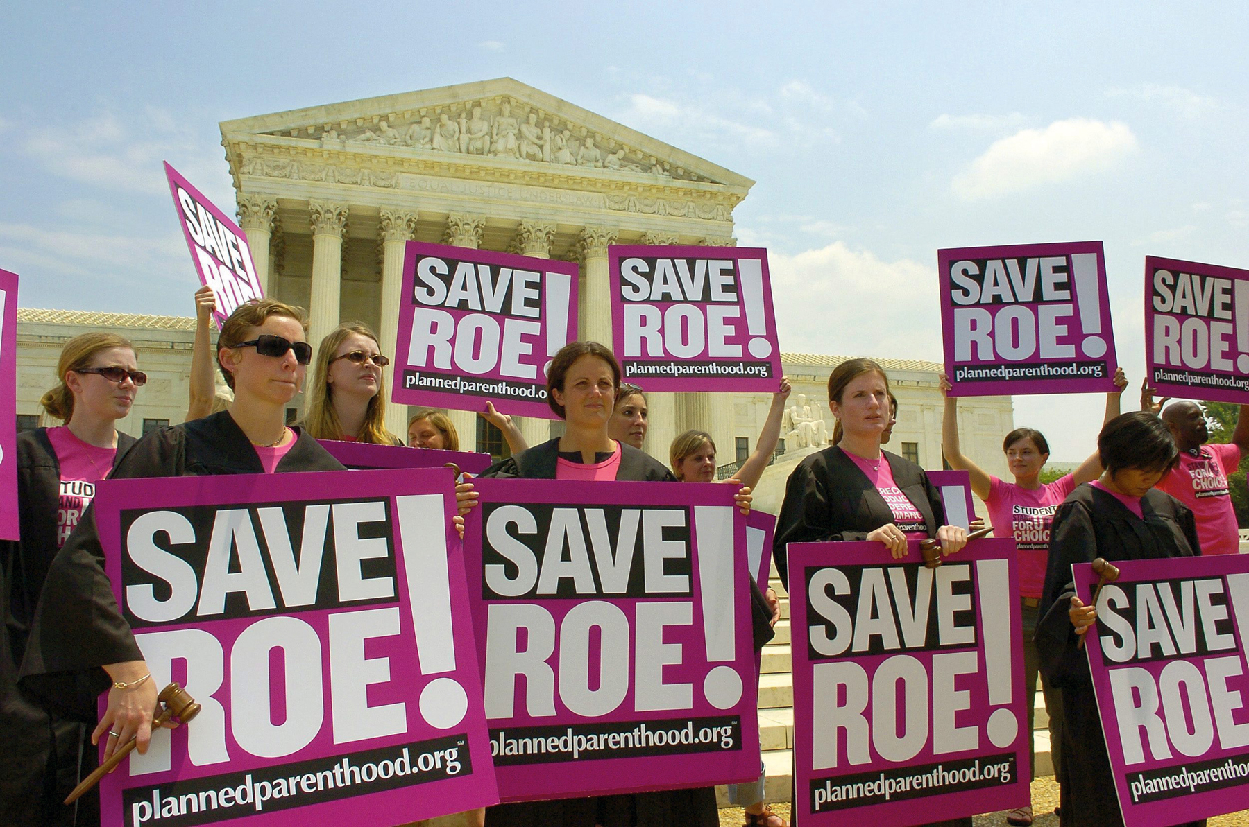 Activists on the steps of the Supreme Court seeking to Save Roe July 2005 - photo 15