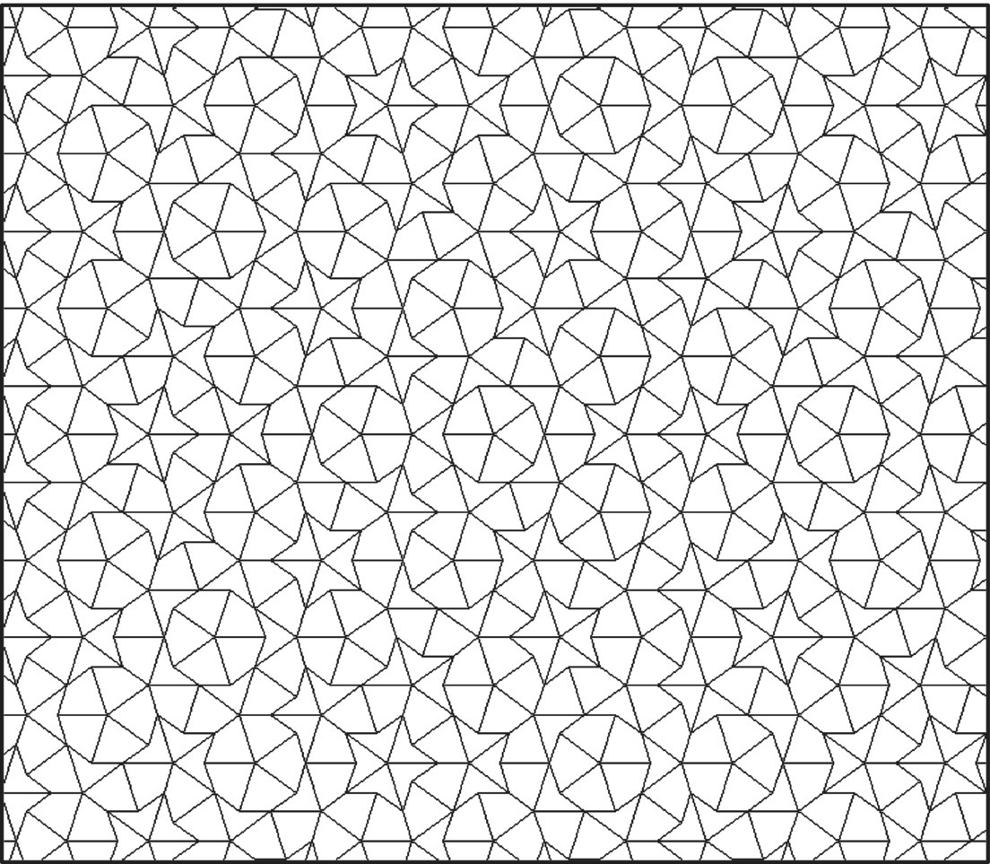 A Penrose tiling A nonrepeating tiling with two shapes of tiles with 5point - photo 3